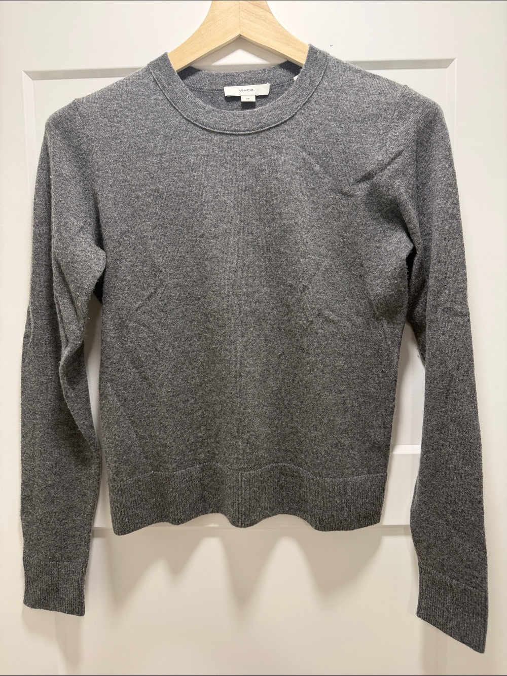 Vince Women’s 100% Cashmere Crewneck Sweater Gray Size S